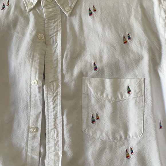 J Crew Sail Boat Embroidered Oxford Button Down Shirt size large L - Picture 2 of 4